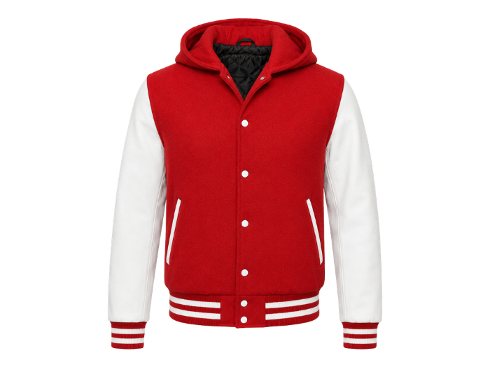 Hoodie Varsity Jacket B2B Winter Jacket Red/White