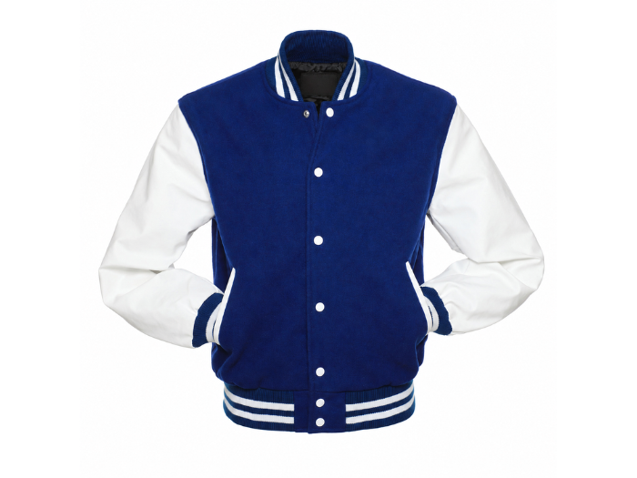 Wool Classic Varsity Jacket B2B Custom Winter Jacket Blue/White