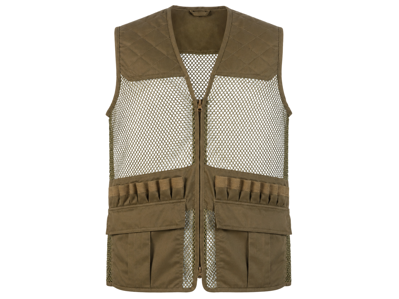 Hunting and Shooting Vest – Olive Green and Beige | B2B Low MOQ