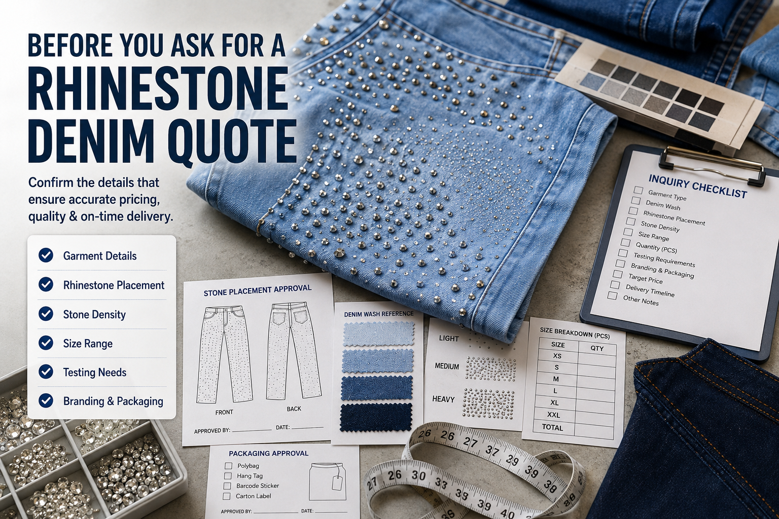 Rhinestone Denim Manufacturer Inquiry Checklist: What to Submit Before Requesting a Quote