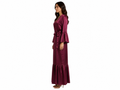 Wholesale Wine Satin Long Night Gown, Custom Full Length Wrap Robe Manufacturer for Private Label Brands