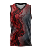 Custom Sublimated Basketball Jersey Red Black Smoke Design | Wholesale Basketball Jersey Manufacturer