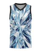 Custom Sublimated Basketball Jersey – Ice Blue Crystal Design | Wholesale Manufacturer