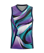 Custom Purple Teal Wave Sublimated Basketball Jersey | Wholesale Basketball Jersey Manufacturer