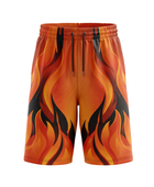 Custom Orange Flame Sublimated Basketball Shorts | Wholesale Basketball Shorts Manufacturer
