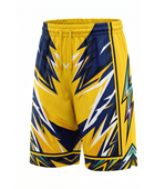 Custom Yellow Navy Lightning Sublimated Basketball Shorts | Wholesale Basketball Shorts Manufacturer