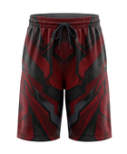 Custom Burgundy Black Geometric Sublimated Basketball Shorts | Wholesale Basketball Shorts Manufacturer