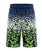 Custom Navy Lime Pixel Sublimated Basketball Shorts | Wholesale Basketball Shorts Manufacturer