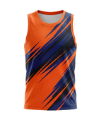 Basketball Tank Top – Custom Orange Navy Sublimated Design | Wholesale Manufacturer