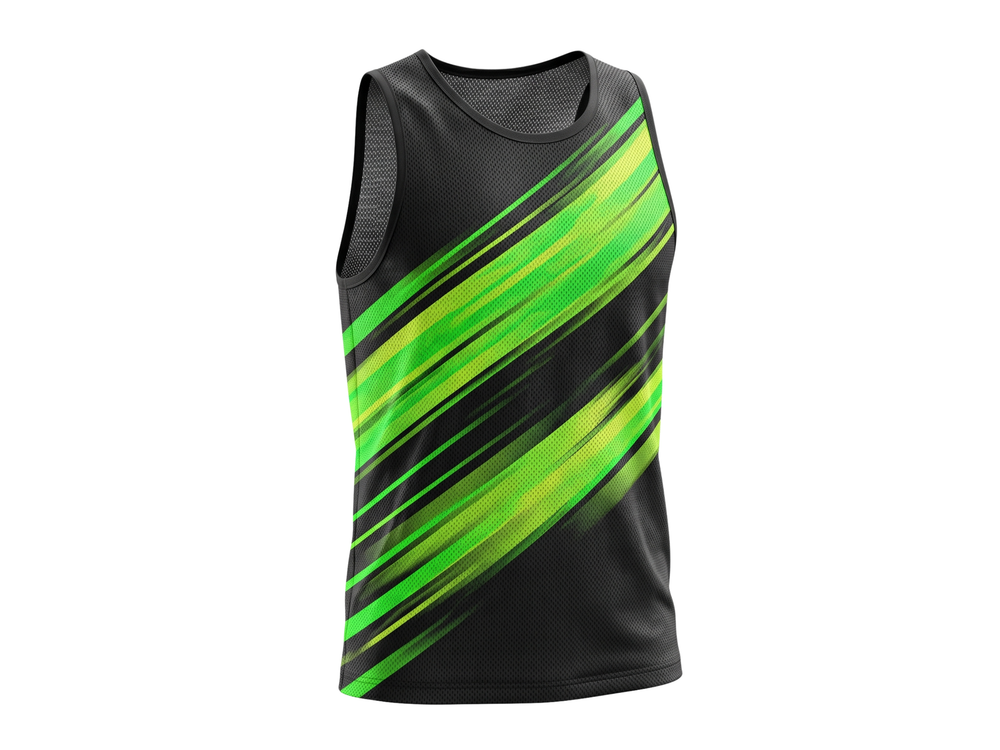 Basketball Tank Top – Custom Black Lime Green Sublimated Design | Wholesale Manufacturer front design preview