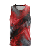 Basketball Tank Top – Custom Sublimated Red Black Abstract Design | Wholesale Manufacturer