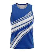 Basketball Tank Top – Custom Sublimated Royal Blue White Diagonal Design | Wholesale Manufacturer