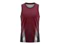 Basketball Tank Top – Custom Sublimated Burgundy Gray Side Panel Design | Wholesale Manufacturer