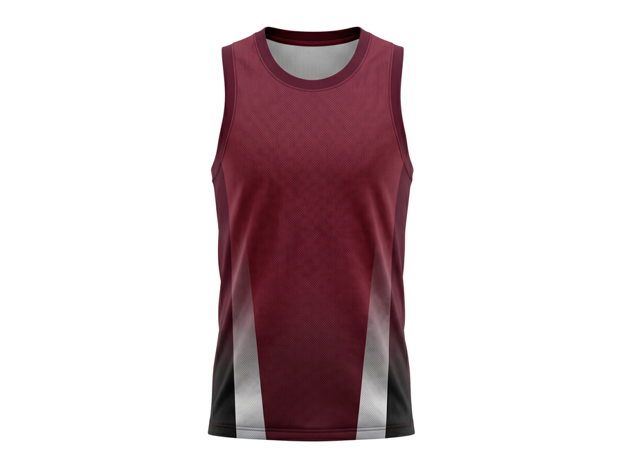 Basketball Tank Top – Custom Sublimated Burgundy Gray Side Panel Design | Wholesale Manufacturer design preview