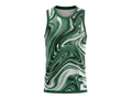 Basketball Tank Top – Custom Sublimated Green Marble Swirl Design | Wholesale Manufacturer