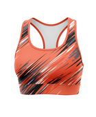 Basketball Sports Bra – Custom Sublimated Coral Orange Black Racerback Design | Wholesale Manufacturer