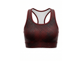 Basketball Sports Bra – Custom Sublimated Burgundy Black Geometric Racerback | Wholesale Manufacturer