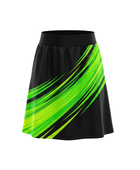 Basketball Skort – Custom Sublimated Black Lime Green Streak Design | Wholesale Manufacturer