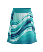 Basketball Skort – Custom Sublimated Aqua Teal Ocean Wave Design | Wholesale Manufacturer