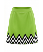 Basketball Skort – Custom Sublimated Lime Green Chevron Design | Wholesale Manufacturer