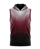 Basketball Sleeveless Hoodie – Custom Sublimated Burgundy Black Gradient | Wholesale Manufacturer