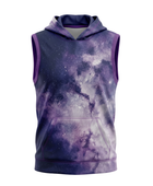 Basketball Sleeveless Hoodie – Custom Sublimated Purple Galaxy Design | Wholesale Manufacturer