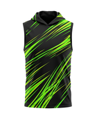 Basketball Sleeveless Hoodie – Custom Sublimated Black Lime Streak Design | Wholesale Manufacturer