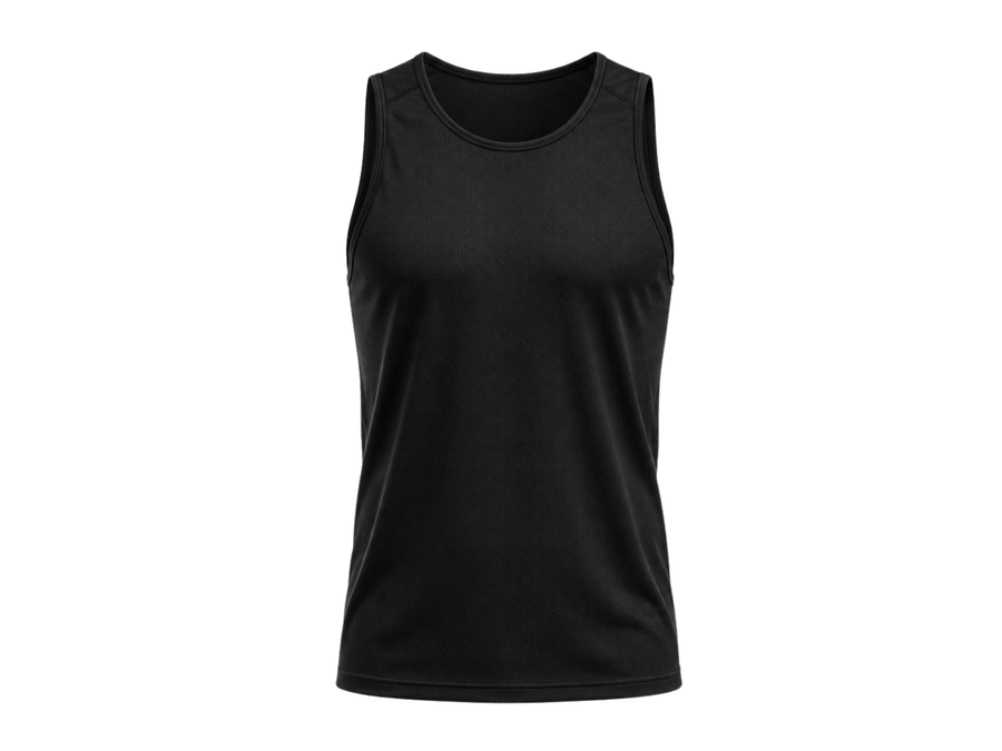 Custom Sleeveless Parkour Practice Top – Black Sublimated Chase Tag Training Wear design preview