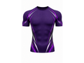 Custom Purple Chase Tag Compression Shirt – Sublimated Short-Sleeve Gym Wear