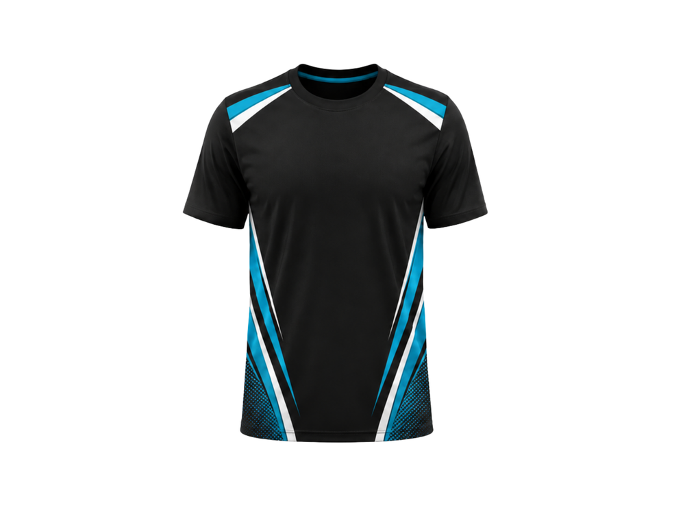 T-Shirt Bowling Custom Black Teal White Low MOQ front design preview