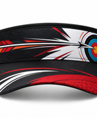 Custom Archery Sports Visor – Black Red White Sublimated Team Headwear