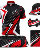 Custom Archery Team Kit – Red Black White Jersey, Cap, Arm Guard, Towel & Bag