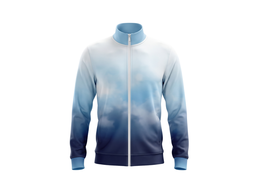 Wholesale Basketball Warm-Up Jacket - Sublimated Full-Zip Blue Gradient Teamwear design preview