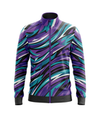 Wholesale Basketball Warm-Up Jacket – Sublimated Purple Abstract Full-Zip Teamwear