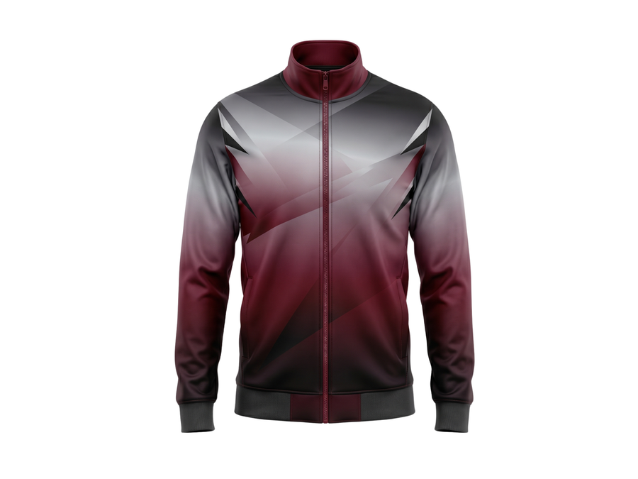 Wholesale Basketball Warm-Up Jacket – Sublimated Burgundy Gradient Full-Zip Teamwear design preview