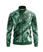 Wholesale Basketball Warm-Up Jacket – Sublimated Green Marble Full-Zip Teamwear