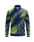 Wholesale Basketball Warm-Up Jacket – Sublimated Navy Lime Full-Zip Teamwear