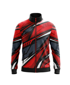 Wholesale Basketball Warm-Up Jacket – Red Black Sublimated Full-Zip Teamwear