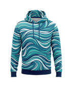 Wholesale Basketball Hoodie – Teal Blue Wave Sublimated Pullover Teamwear