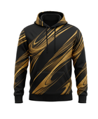 Wholesale Basketball Hoodie – Black Gold Abstract Sublimated Pullover Teamwear