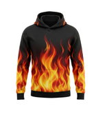 Wholesale Basketball Hoodie – Black Flame Sublimated Pullover Teamwear