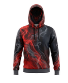 Wholesale Basketball Hoodie – Red Black Smoke Sublimated Pullover Teamwear