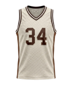 Custom Basketball Embroidered Jersey Wholesale Polyester Team Jersey Cream Brown