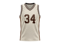 Custom Basketball Embroidered Jersey Wholesale Polyester Team Jersey Cream Brown