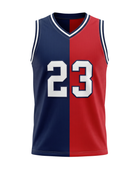 Custom Red Navy Basketball Embroidered Jersey – Wholesale Polyester Teamwear