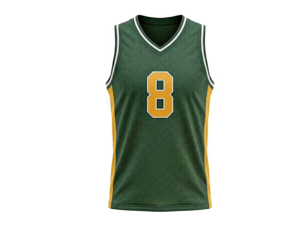 Custom Green Basketball Embroidered Jersey Wholesale Polyester Teamwear front design preview