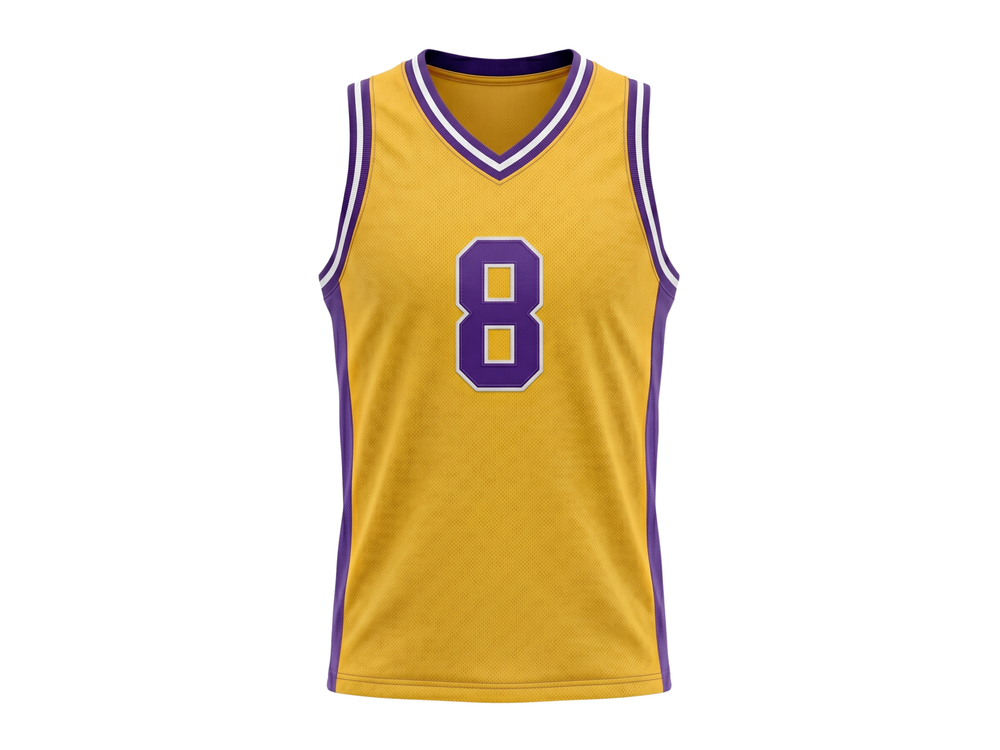 Custom Yellow Basketball Embroidered Jersey Wholesale Polyester Teamwear front design preview
