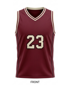 Custom Maroon Basketball Embroidered Jersey Wholesale Polyester Teamwear