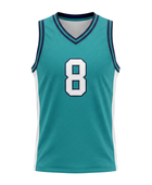 Custom Aqua Basketball Embroidered Jersey Wholesale Polyester Teamwear