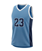 Custom Sky Blue Basketball Embroidered Jersey – Wholesale Polyester Teamwear